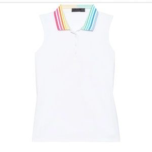 NEW⭐️ G/FORE Womens Colour Blend Pleated Rib Collar Silky Tech Nylon Sleeveless